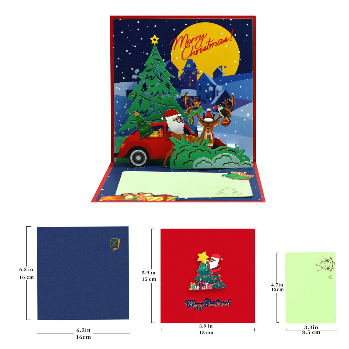 GeckoCustom Christmas Card Pop Up 3D Greeting Card New Year Christmas gift 12
