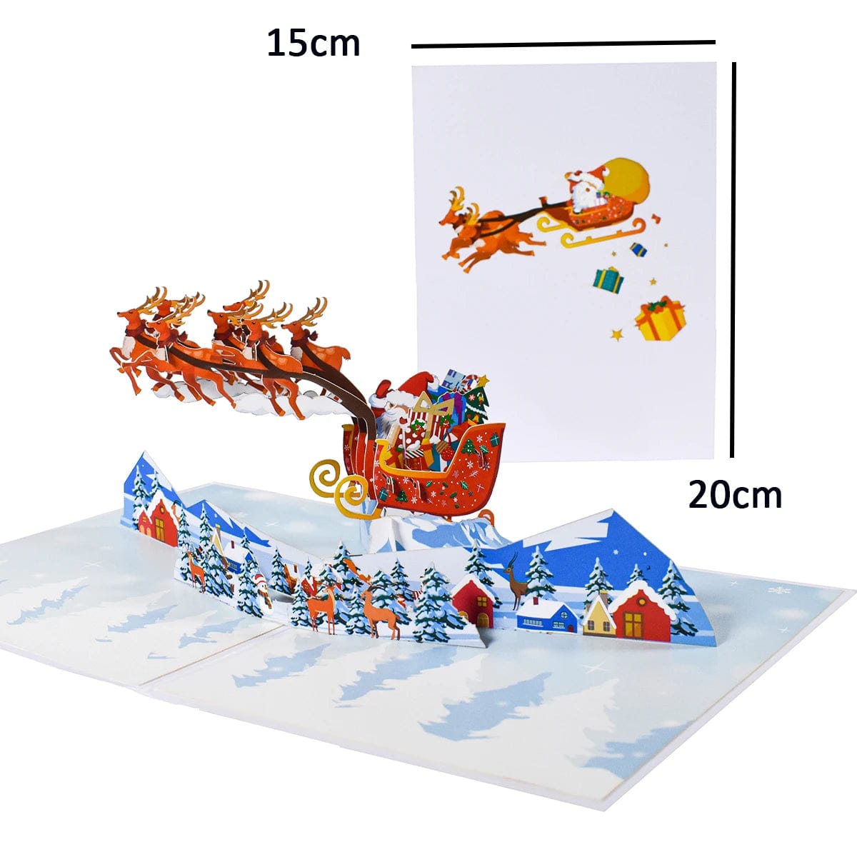 GeckoCustom Christmas Card Pop Up 3D Greeting Card New Year Christmas gift 19