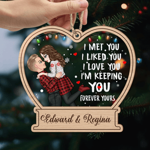 GeckoCustom Christmas Couple Forever Yours Gift For Couples Ornament Personalized Gift HO82 893014