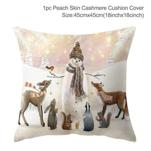 GeckoCustom Christmas Cushion Cover 45*45 Pillowcase Sofa Cushion Pillow Cases Cotton Pillow Covers Home Decoration 2023 Xmas Decor for Home 33
