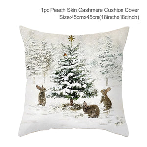 GeckoCustom Christmas Cushion Cover 45*45 Pillowcase Sofa Cushion Pillow Cases Cotton Pillow Covers Home Decoration 2023 Xmas Decor for Home 37