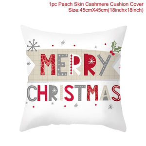 GeckoCustom Christmas Cushion Cover 45*45 Pillowcase Sofa Cushion Pillow Cases Cotton Pillow Covers Home Decoration 2023 Xmas Decor for Home