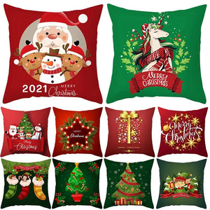 GeckoCustom Christmas Cushion Cover Merry Christmas Decorations for Home 2023 Christmas Ornament Navidad Noel Xmas Gifts Happy New Year 2024