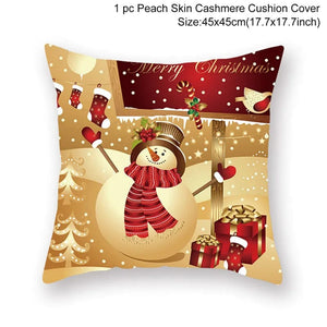 GeckoCustom Christmas Cushion Cover Merry Christmas Decorations for Home 2023 Christmas Ornament Navidad Noel Xmas Gifts Happy New Year 2024 style 31-54 / 45 x 45