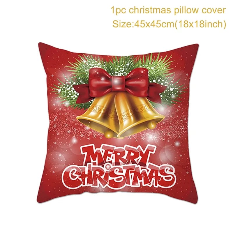 GeckoCustom Christmas Cushion Cover Merry Christmas Decorations for Home 2023 Christmas Ornament Navidad Noel Xmas Gifts Happy New Year 2024 style 4 / 45 x 45