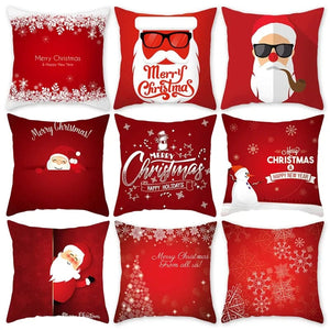 GeckoCustom Christmas Cushion Cover Merry Christmas Decorations for Home 2023 Christmas Ornament Navidad Noel Xmas Gifts Happy New Year 2024