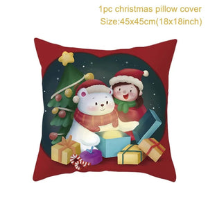 GeckoCustom Christmas Cushion Cover Merry Christmas Decorations for Home 2023 Christmas Ornament Navidad Noel Xmas Gifts Happy New Year 2024 style 11 / 45 x 45