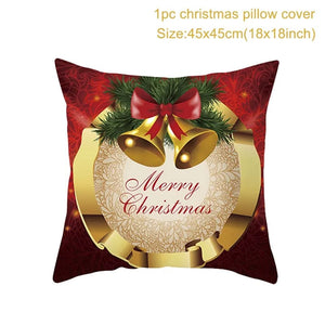 GeckoCustom Christmas Cushion Cover Merry Christmas Decorations for Home 2023 Christmas Ornament Navidad Noel Xmas Gifts Happy New Year 2024 style 6 / 45 x 45