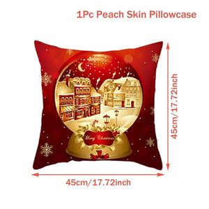 GeckoCustom Christmas Cushion Cover Merry Christmas Decorations for Home 2023 Christmas Ornament Navidad Noel Xmas Gifts Happy New Year 2024 Beige / 45 x 45