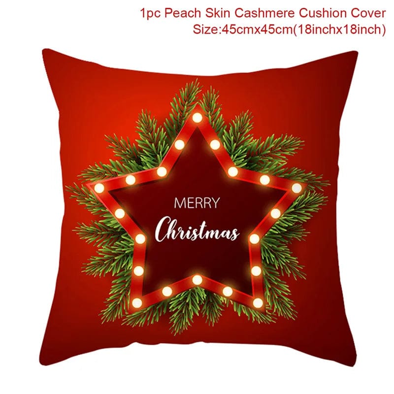 GeckoCustom Christmas Cushion Cover Merry Christmas Decorations for Home 2023 Christmas Ornament Navidad Noel Xmas Gifts Happy New Year 2024 style 19 / 45 x 45