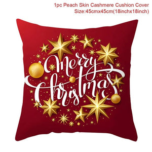 GeckoCustom Christmas Cushion Cover Merry Christmas Decorations for Home 2023 Christmas Ornament Navidad Noel Xmas Gifts Happy New Year 2024 style 21 / 45 x 45