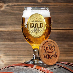 GeckoCustom ® Christmas Gifts for Dad Personalized Beer Glass Birthday Gifts for Dad Gifts from Daughter Birthday Gifts for Dad from Son Dad Glasses Best Dad Gifts for Christmas Gifts for Men