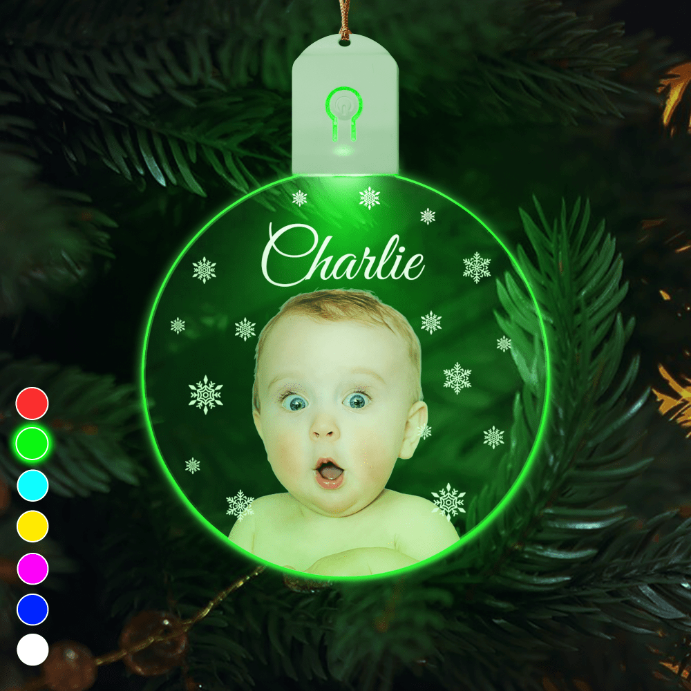 GeckoCustom Christmas Photo - Personalized Babys Photo First Led Acrylic Ornament HO82 893266 3 inches