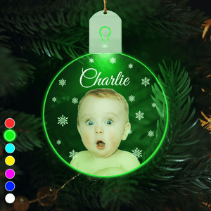 GeckoCustom Christmas Photo - Personalized Babys Photo First Led Acrylic Ornament HO82 893266 3 inches