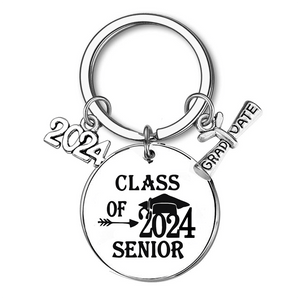 GeckoCustom Class Of 2024 Graduation Metal Keychain T286 HN590