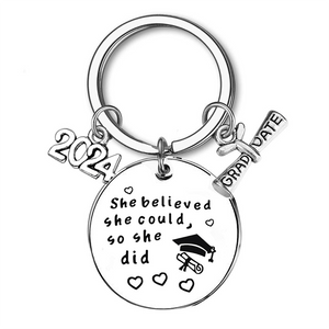 GeckoCustom Class Of 2024 Graduation Metal Keychain T286 HN590