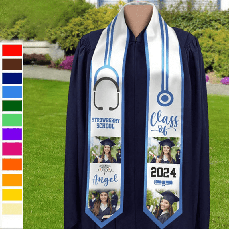 GeckoCustom Class of 2024 Triangle Stoles For Graduation Day, Graduation Gift, Senior Gift LM32 893071