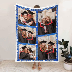 GeckoCustom Class Of Personalized Graduation Blanket, Class of 2024 Gift, HN590