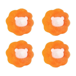 GeckoCustom Cleaning Tool Magic Laundry Ball Kit Hair Remover Pet Clothes Removes Hairs Cat and Dogs Home Household Product Dog Accessories A Orange 4 PCS