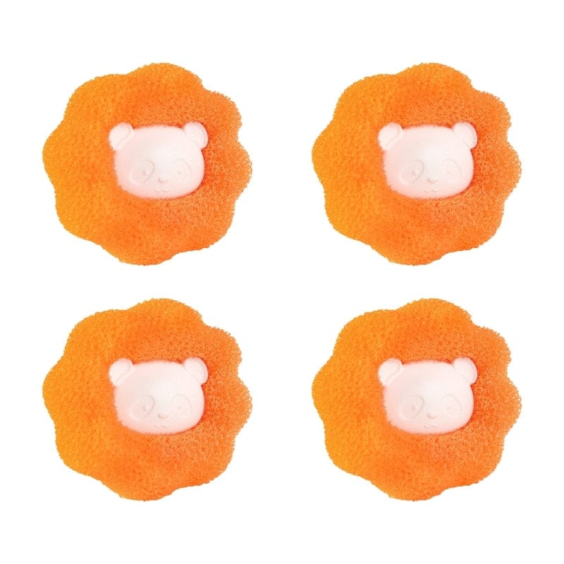GeckoCustom Cleaning Tool Magic Laundry Ball Kit Hair Remover Pet Clothes Removes Hairs Cat and Dogs Home Household Product Dog Accessories A Orange 4 PCS