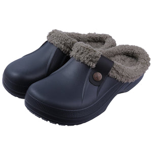 GeckoCustom Comwarm Indoor Women Warm Slippers Garden Shoes Soft Waterproof EVA Plush Slippers Female Clogs Couples Home Bedroom Fuzzy Shoes Deep Gray / 35-36(8.6-8.8 inch) / China