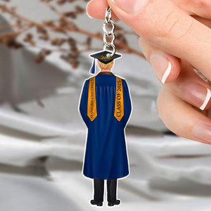 GeckoCustom Congrats Boys & Girls Graduation Acrylic Keychain Personalized Gift T368 890124 60mmW x 40mmH