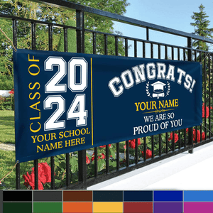 GeckoCustom Congrats Class of 2023 Banner, Gift Idea Senior Graduation HN590