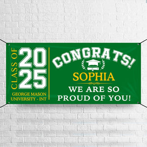 GeckoCustom Congrats Class of 2025 Banner Combo 3 Pieces, Graduation Day, Senior Gift 890295