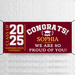 GeckoCustom Congrats Class of 2025 Banner Combo 3 Pieces, Graduation Day, Senior Gift 890295