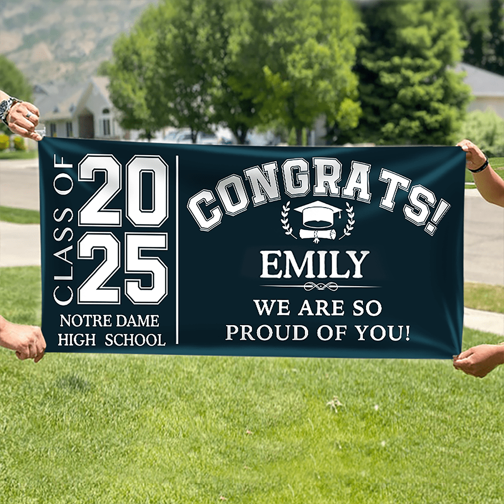 GeckoCustom Congrats Class of 2025 Banner, Gift Idea Senior Graduation HN590 895072