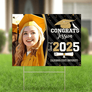 GeckoCustom Congrats Class of 2025 Custom Image Yard Sign - Graduation Day, Senior Gift 889869