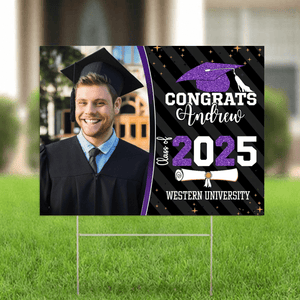 GeckoCustom Congrats Class of 2025 Custom Image Yard Sign - Graduation Day, Senior Gift 889869