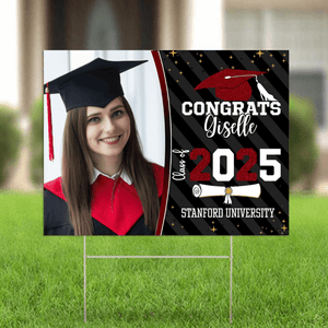 GeckoCustom Congrats Class of 2025 Custom Image Yard Sign - Graduation Day, Senior Gift 889869