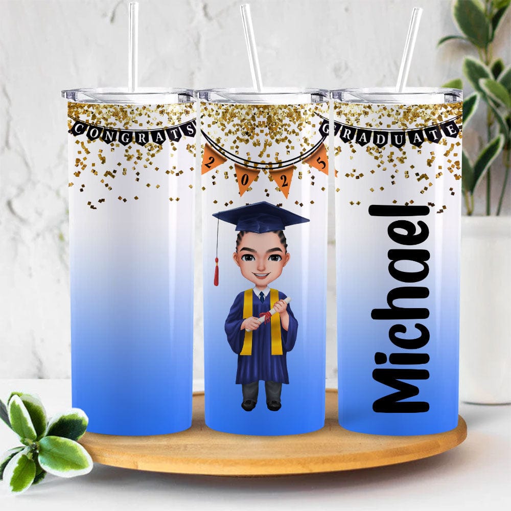 GeckoCustom Congrats Graduate Personalized Skinny Tumbler TH10 892413 20 oz