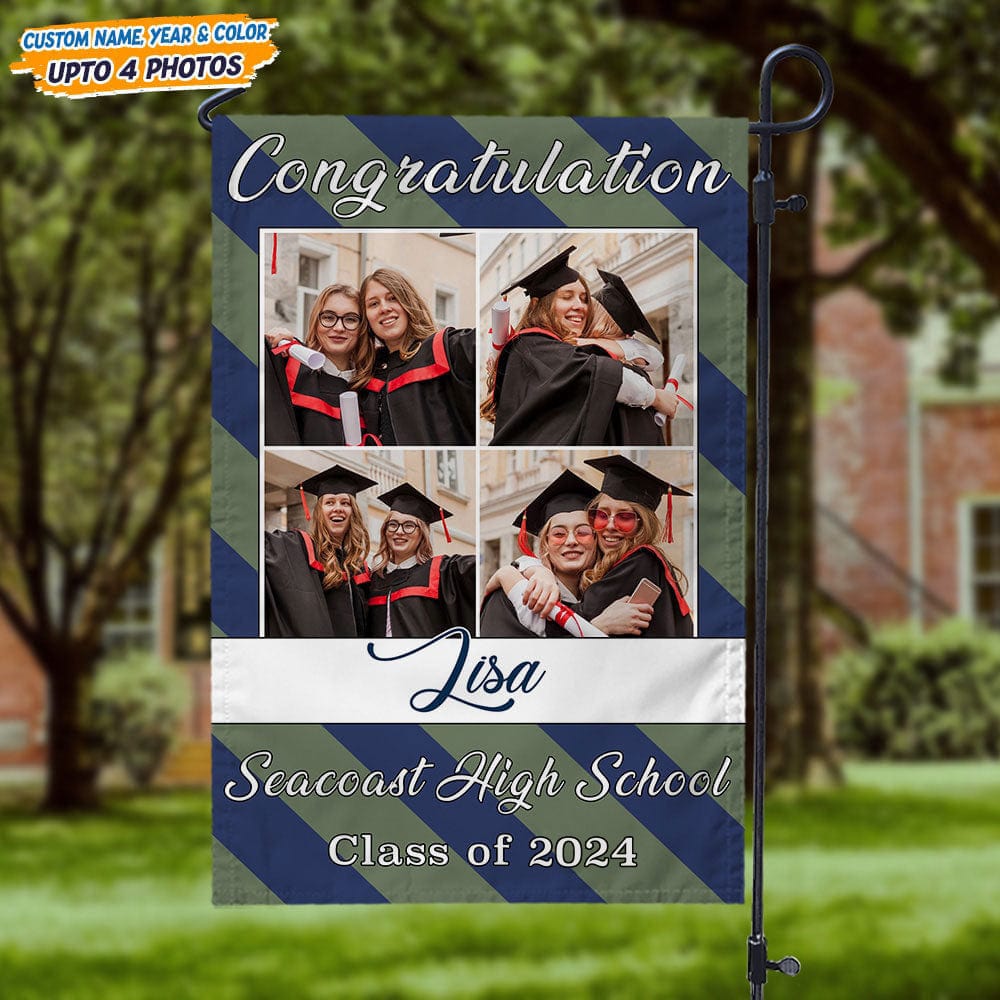 GeckoCustom Congratulation Graduation Garden Flag HN590 Without flagpole / 12 x 18 Inch