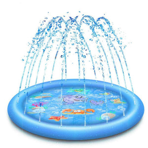 GeckoCustom Cooling Mat Inflatable Water Spray Pad Mat Tub Summer Cool Dog Bathtub Light blue / 100x100cm