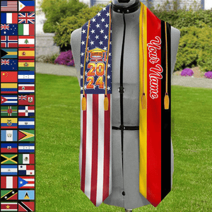 GeckoCustom Country Flag Class of 2024 Graduation Stoles TA29 888875 6x72 inch