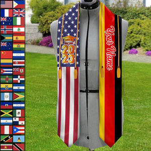 GeckoCustom Country Flag Class of 2024 Graduation Stoles TA29 888875 6x72 inch