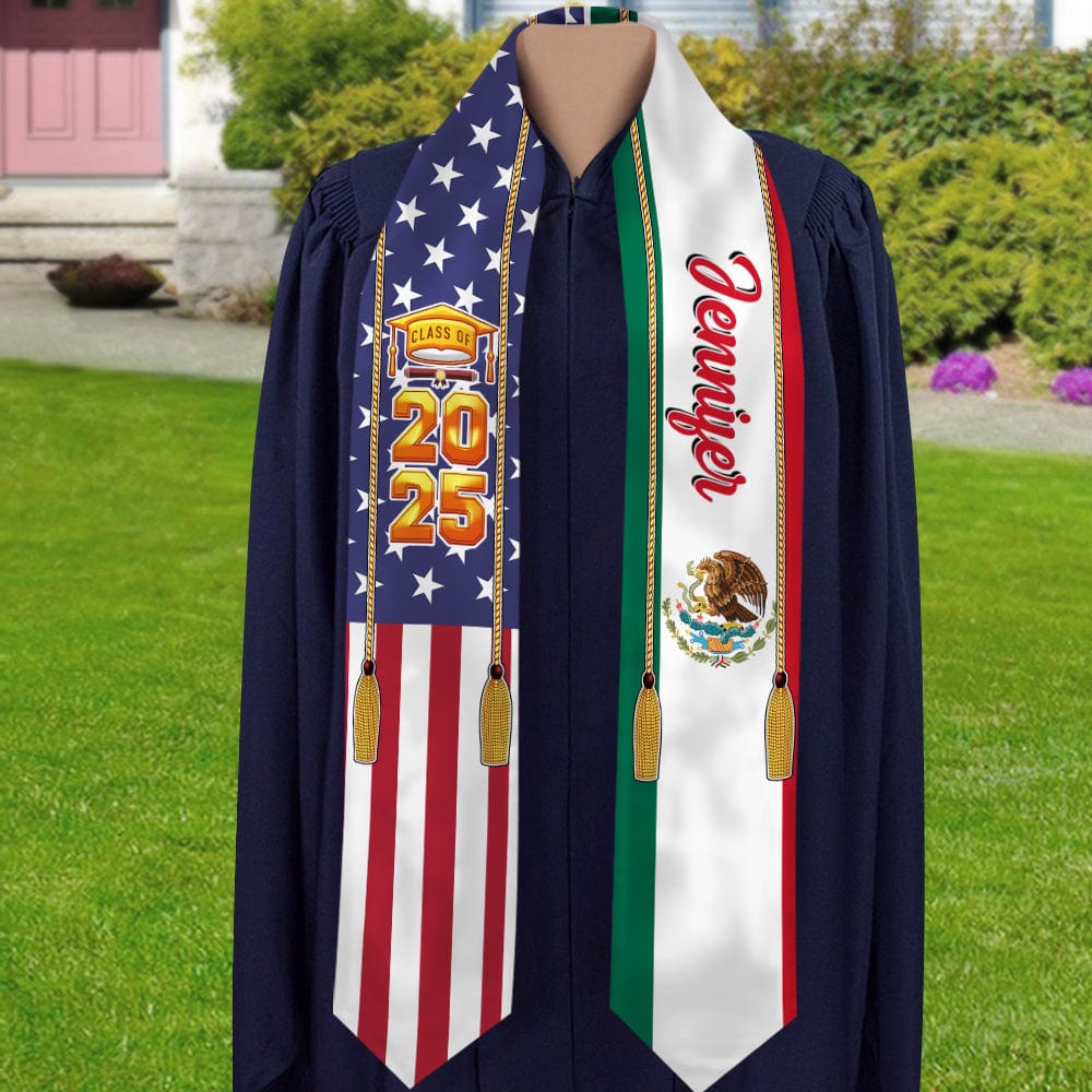 GeckoCustom Country Flag Class of 2024 Graduation Stoles TA29 CH07 888875