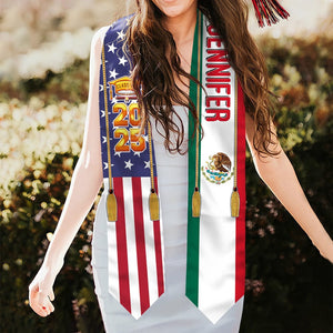 GeckoCustom Country Flag Class of 2024 Graduation Stoles TA29 CH07 888875