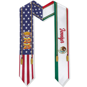 GeckoCustom Country Flag Class of 2024 Graduation Stoles TA29 CH07 888875