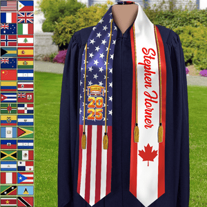 GeckoCustom Country Flag Class of 2025 Stoles Sash, Graduation Gift, Senior Gift K228 888875 6x72 inch