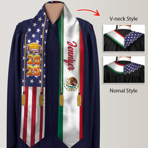 GeckoCustom Country Flag Class of 2025 Stoles Sash, Graduation Gift, Senior Gift K228 CH07 888875