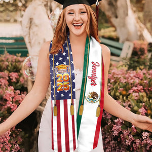 GeckoCustom Country Flag Class of 2025 Stoles Sash, Graduation Gift, Senior Gift K228 CH07 888875