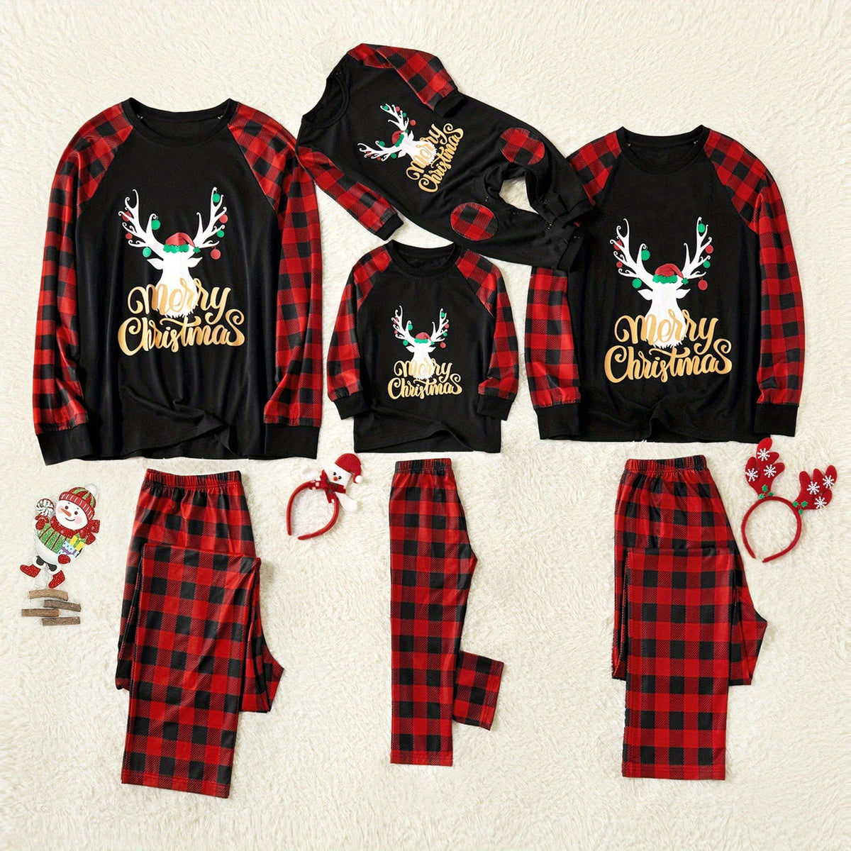 GeckoCustom Cozy Family Matching Crew Neck Long Sleeve Sets Christmas Gift HA75