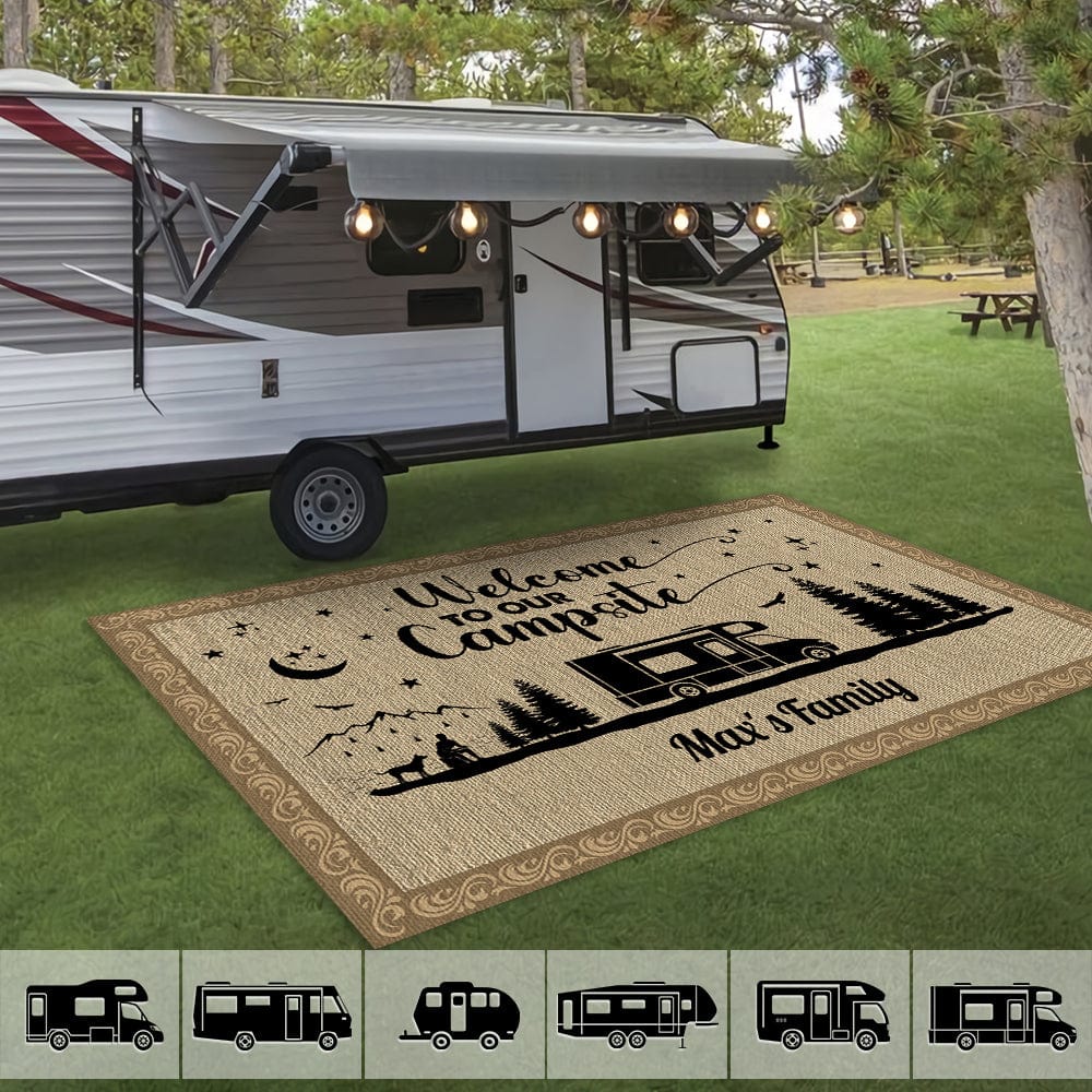 GeckoCustom Create memories with Camping Patio Rug, Patio Mat DA199 888480 2.5'x4.6' (30x55 inch)