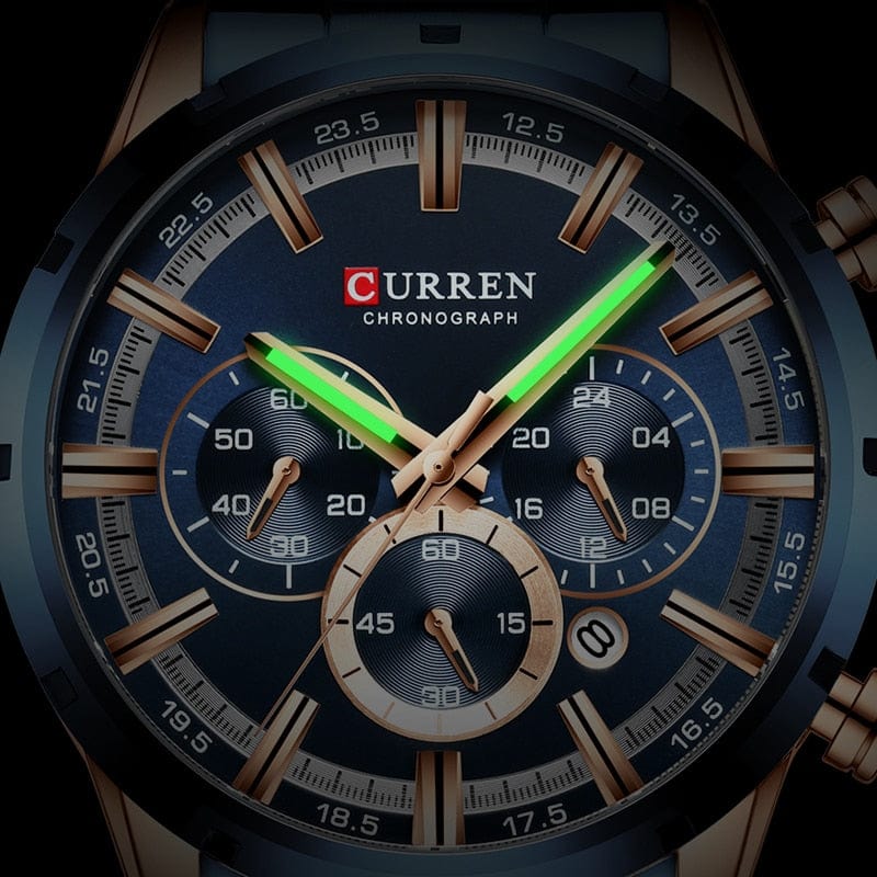 GeckoCustom CURREN Men Watch Top Brand Luxury Sports Quartz Mens Watches Full Steel Waterproof Chronograph Wristwatch Men Relogio Masculino