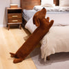 GeckoCustom Cushion Lovers Brown Cute British Short-legged Dachshund Dog Pillow Cushion Sofa Decoration New Year Gift Plush doll Brown / 55cm