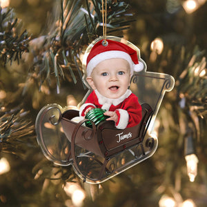 GeckoCustom Custom Baby Face Red Wagon Personalized Acrylic Ornament HO82 891060