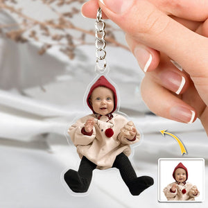 GeckoCustom Custom Baby Photo Family Acrylic Keychain TH10 892325 60mmW x 40mmH